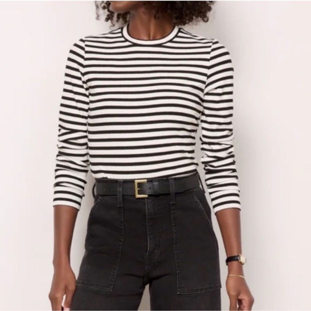 LNA Rilo Lurex Striped Top